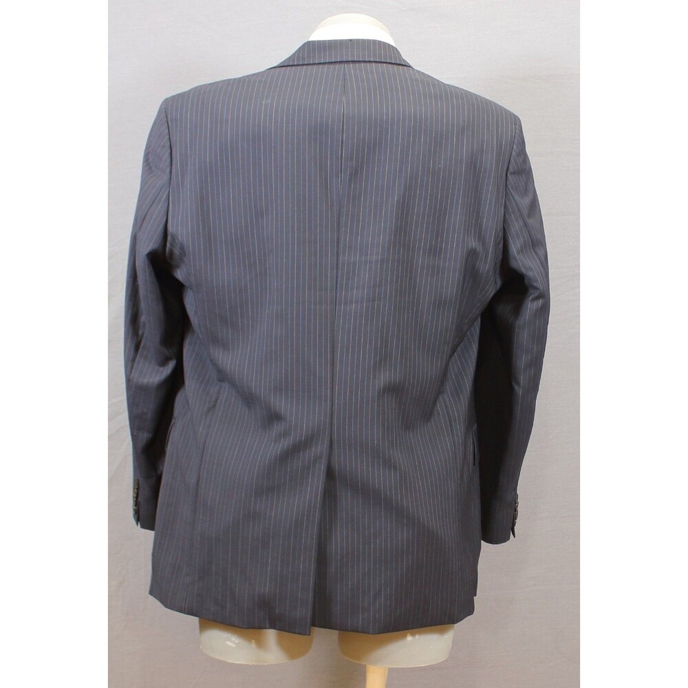 Hugo Boss Black Striped 2 Btn Wool 2 Piece Suit 44R Pleated Front 38" Waist - Picture 8 of 12